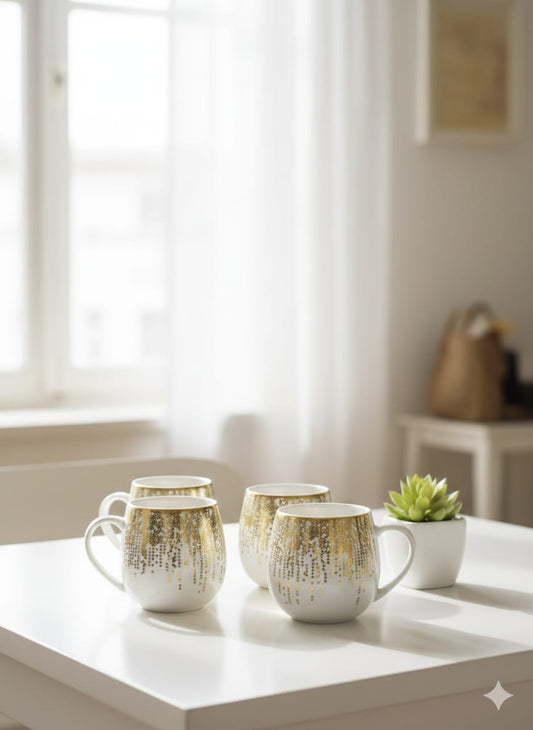 Gold Dot pot cup 6pcs set