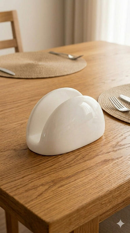 Ceramic serviette holder half moon