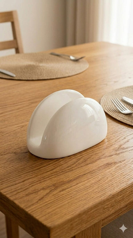 Ceramic serviette holder half moon