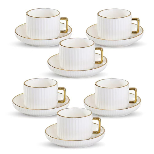 European Style Gold edge 12pcs Ceramic Coffee/Tea cups