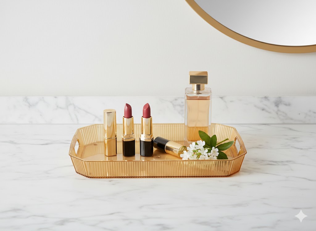 Vanity tray gold 1pc