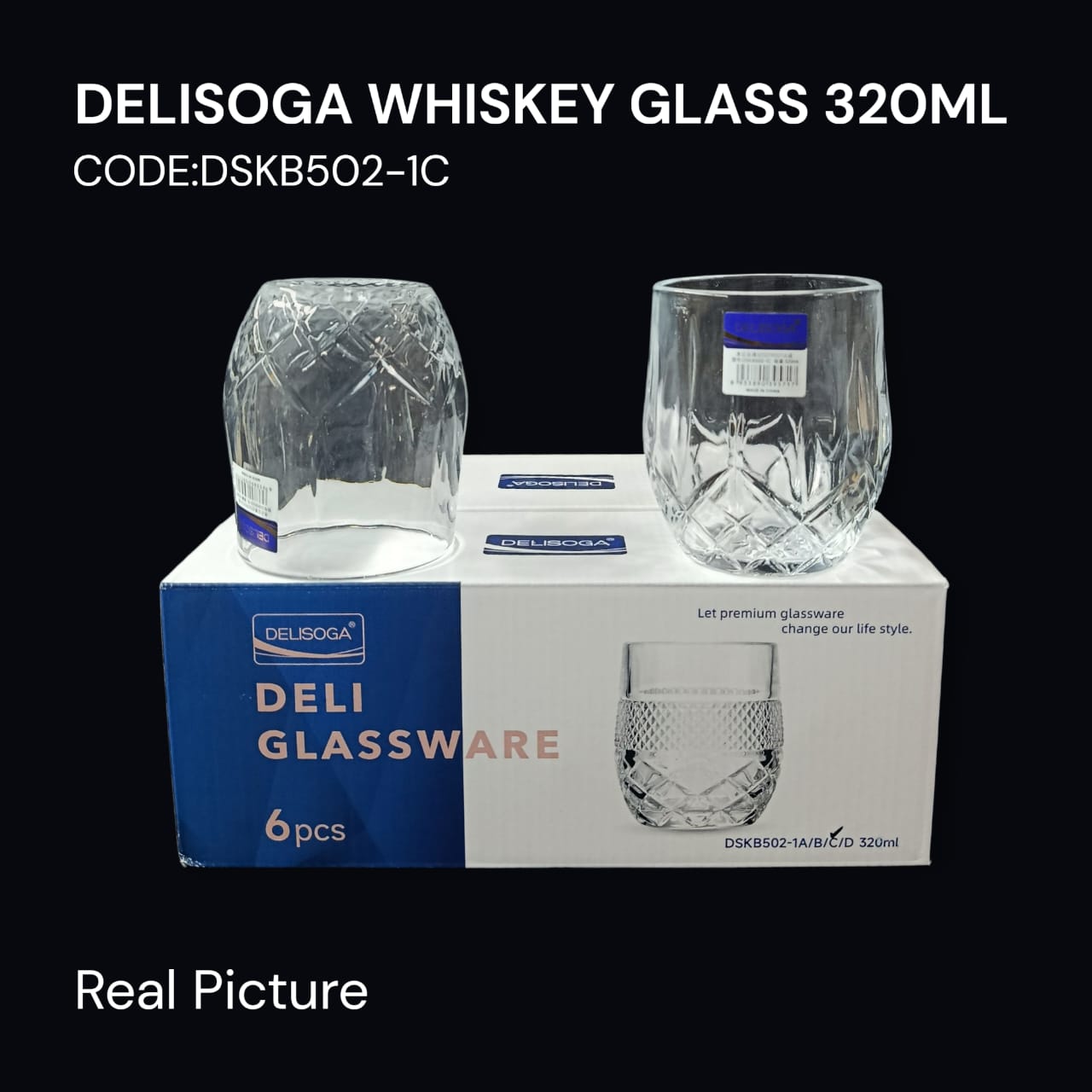 DELISOGA Whiskey Glass 320ML 6pcs