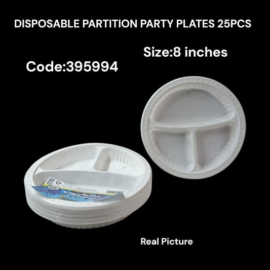 Disposable Partition Party Plates (25PCS)