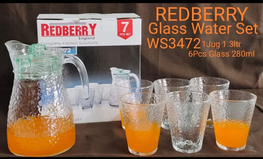 Redberry 7Pcs Glass Water Set