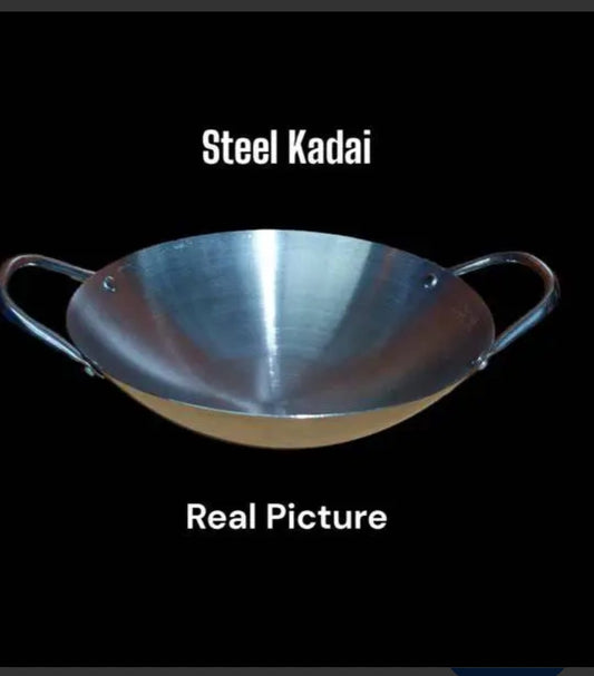 Steel frying karai 30CM
