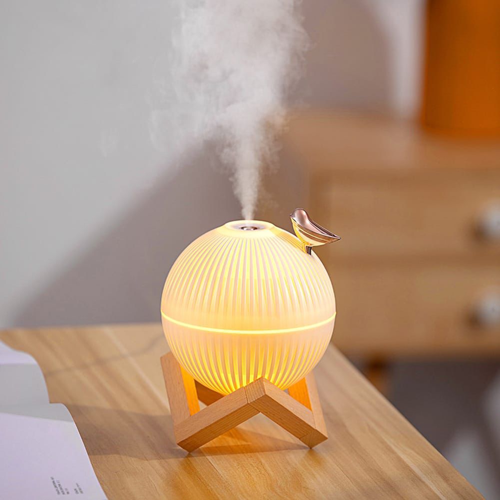 Lark Bird Ultrasonic Air Humidifier diffuser Maker Atomizer for Home / Office with wooden stand