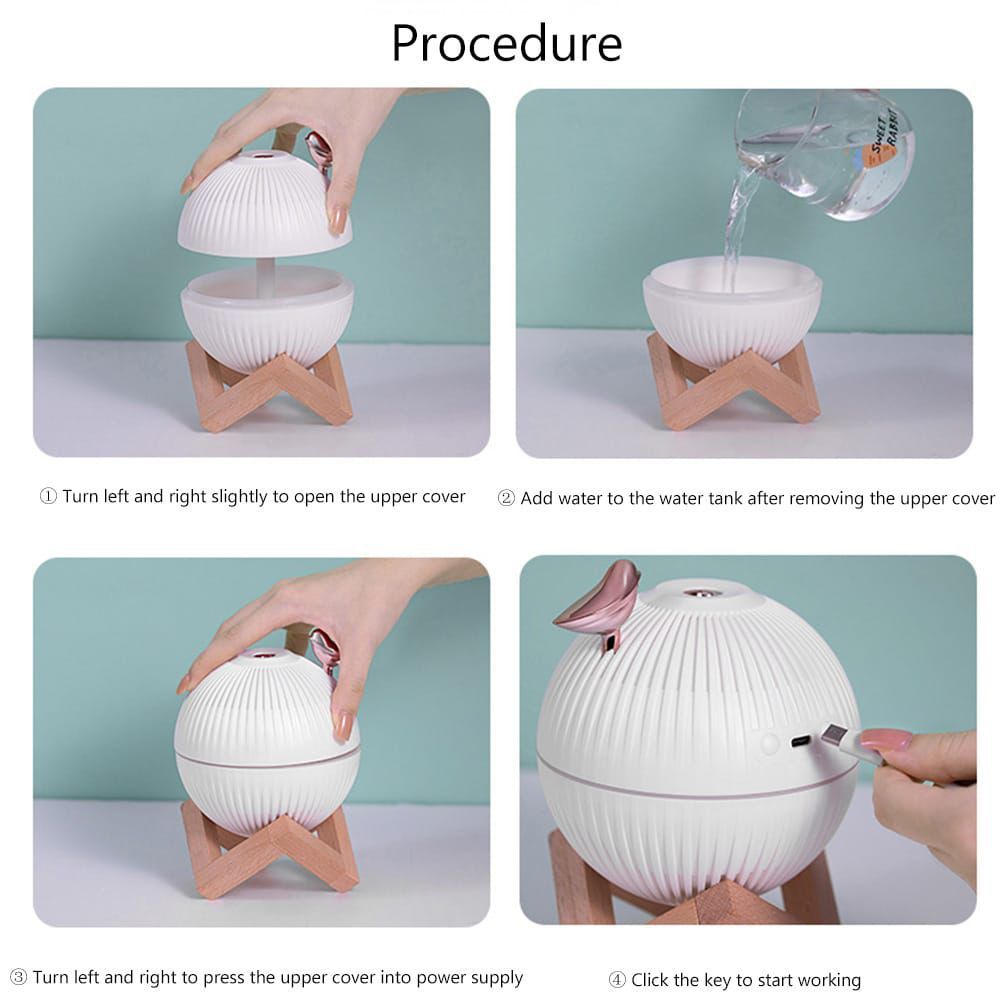 Lark Bird Ultrasonic Air Humidifier diffuser Maker Atomizer for Home / Office with wooden stand