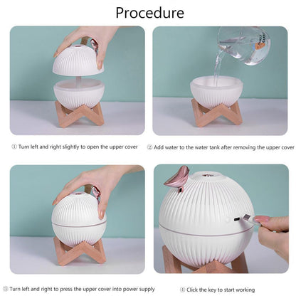 Lark Bird Ultrasonic Air Humidifier diffuser Maker Atomizer for Home / Office with wooden stand