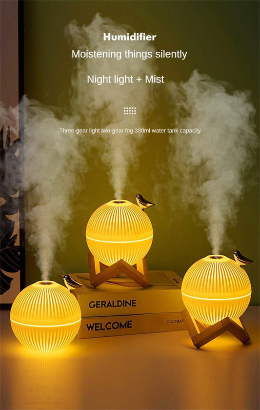 Lark Bird Ultrasonic Air Humidifier diffuser Maker Atomizer for Home / Office with wooden stand