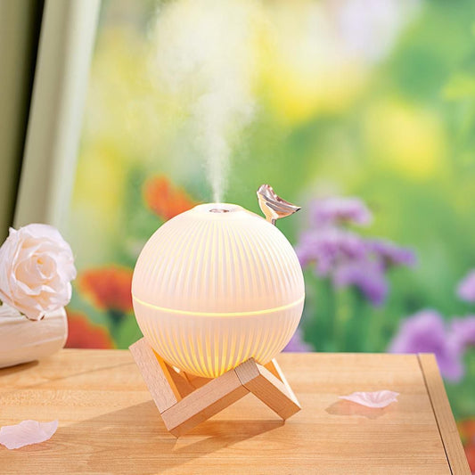Lark Bird Ultrasonic Air Humidifier diffuser Maker Atomizer for Home / Office with wooden stand