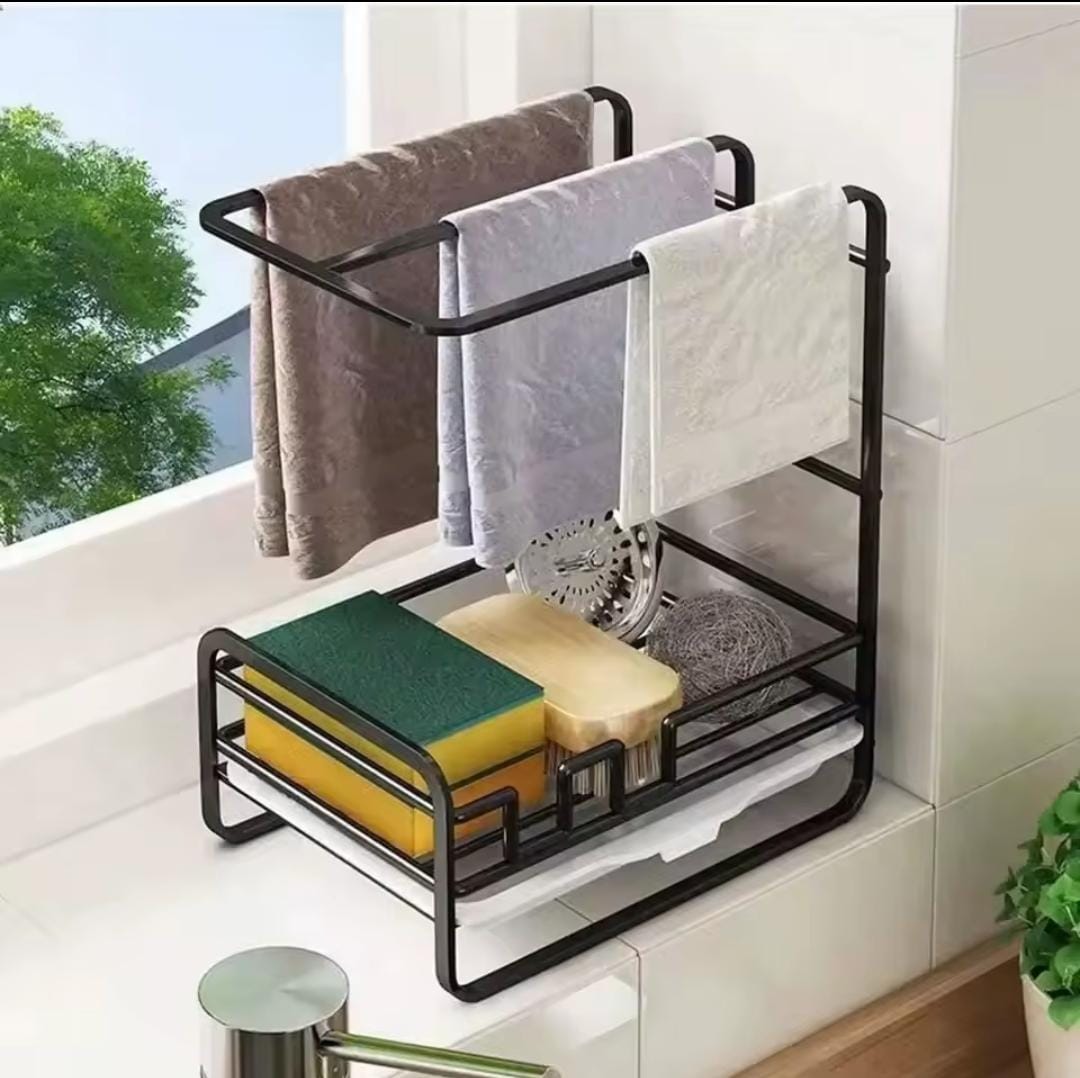 Metallic sink caddy