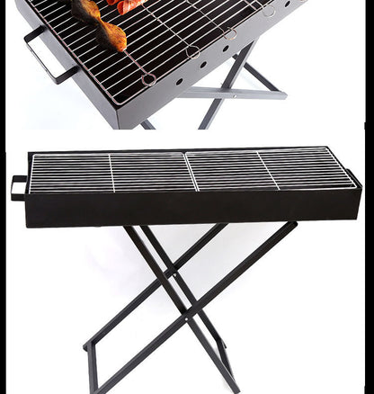 Outdoor Camping Folding Barbecue Grill with manual Air Blower