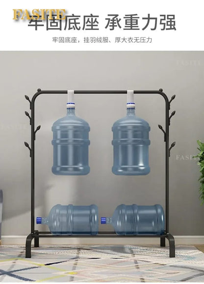 Single Rail Garment Rack with Side Hooks