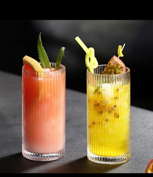 6pcs Stemless Ribbed Aesthetic Crystal Glass Set – 400ml