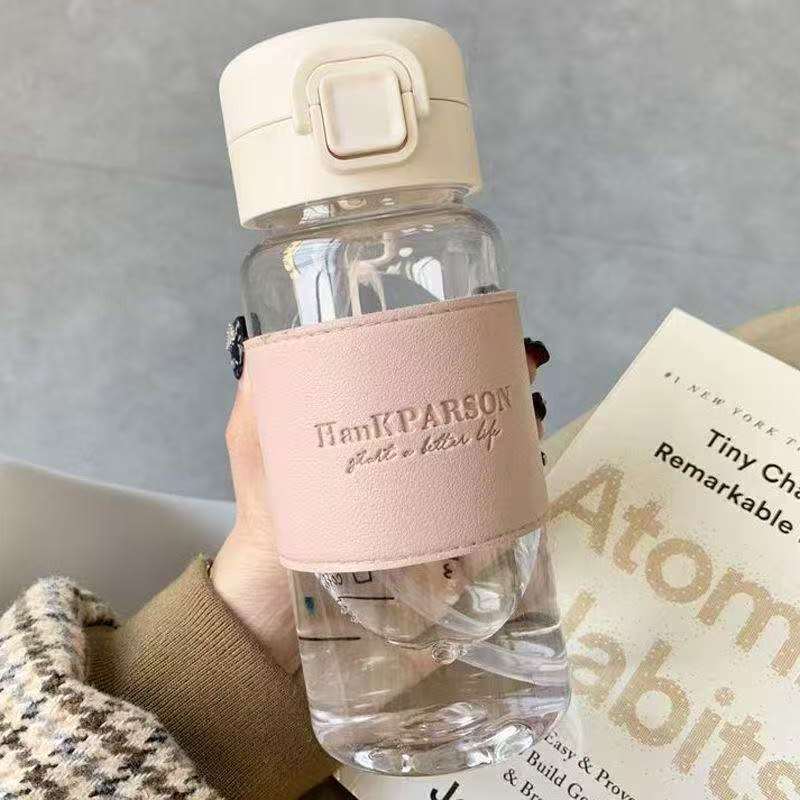 High quality acrylic water bottle with straw
