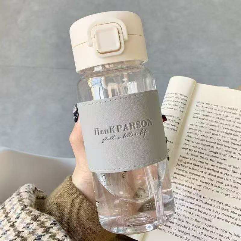 High quality acrylic water bottle with straw