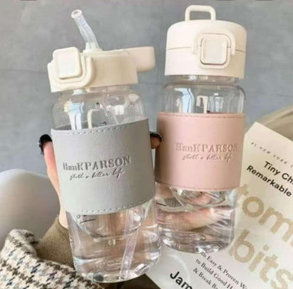 High quality acrylic water bottle with straw