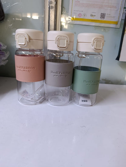 High quality acrylic water bottle with straw
