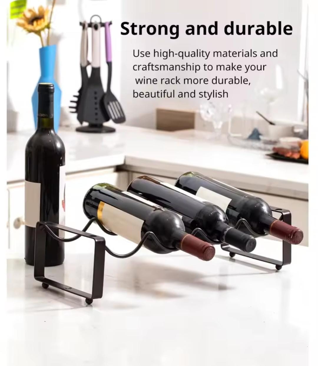 Metallic carbon wine holder