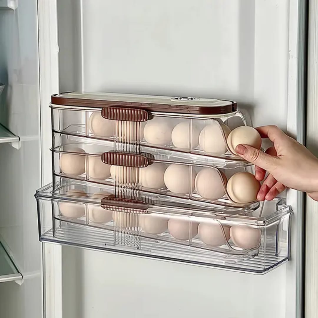 Acrylic Stackable Automatic sliding/rolling Egg Storage box/Egg Tray