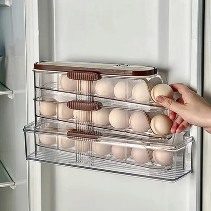 Acrylic Stackable Automatic sliding/rolling Egg Storage box/Egg Tray
