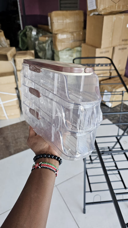 Acrylic Stackable Automatic sliding/rolling Egg Storage box/Egg Tray