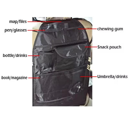 Multifunctional car back seat organizer