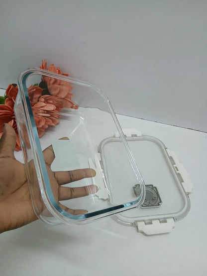 Airtight borosilicate glass storage/ snack box 1200ml