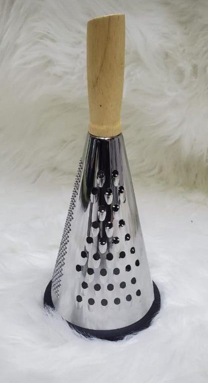 4 sided stainless steel kitchen grater with Wooden handle