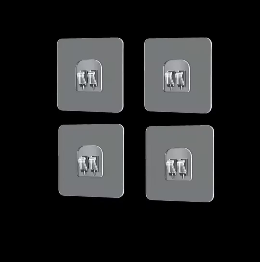 Clear self adhesive hooks