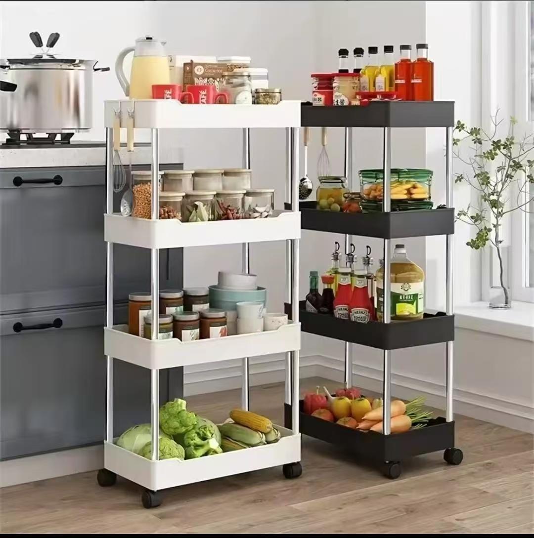 Multipurpose storage rack with wheels 4layer