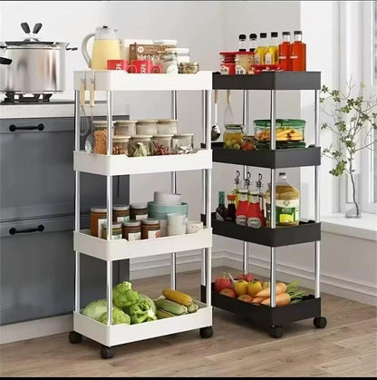 Multipurpose storage rack with wheels 4layer