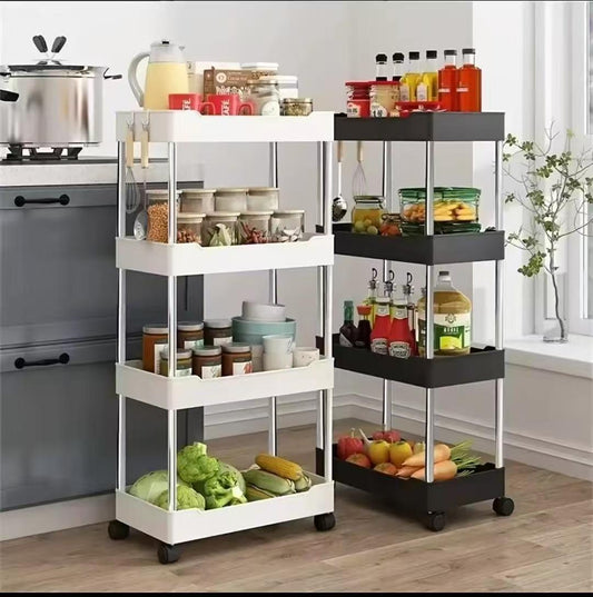 Multipurpose storage rack with wheels 4layer