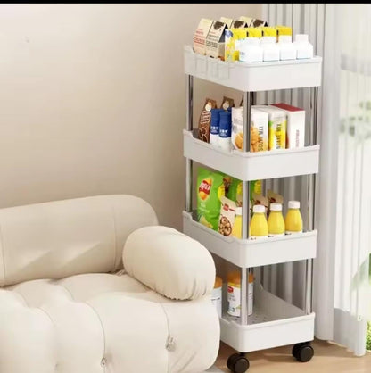 Multipurpose storage rack with wheels 4layer