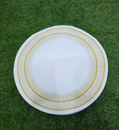 Modern Round faux leather PVC Table mats for Dinning 6pcs