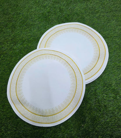 Modern Round faux leather PVC Table mats for Dinning 6pcs