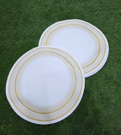 Modern Round faux leather PVC Table mats for Dinning 6pcs