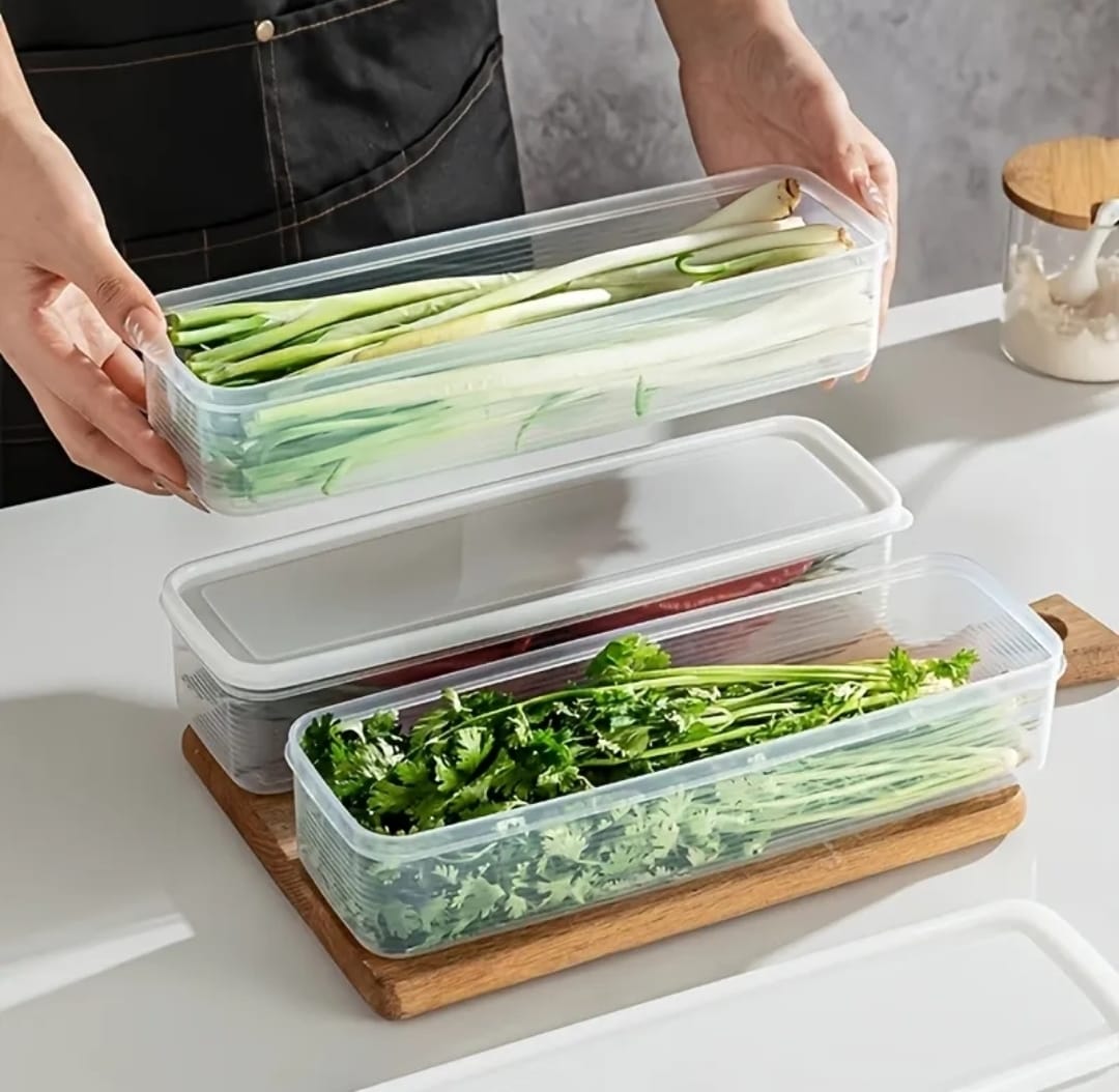 Refrigerator herb storage boxes/ fresh keeping crisper organizer with lid 1pc