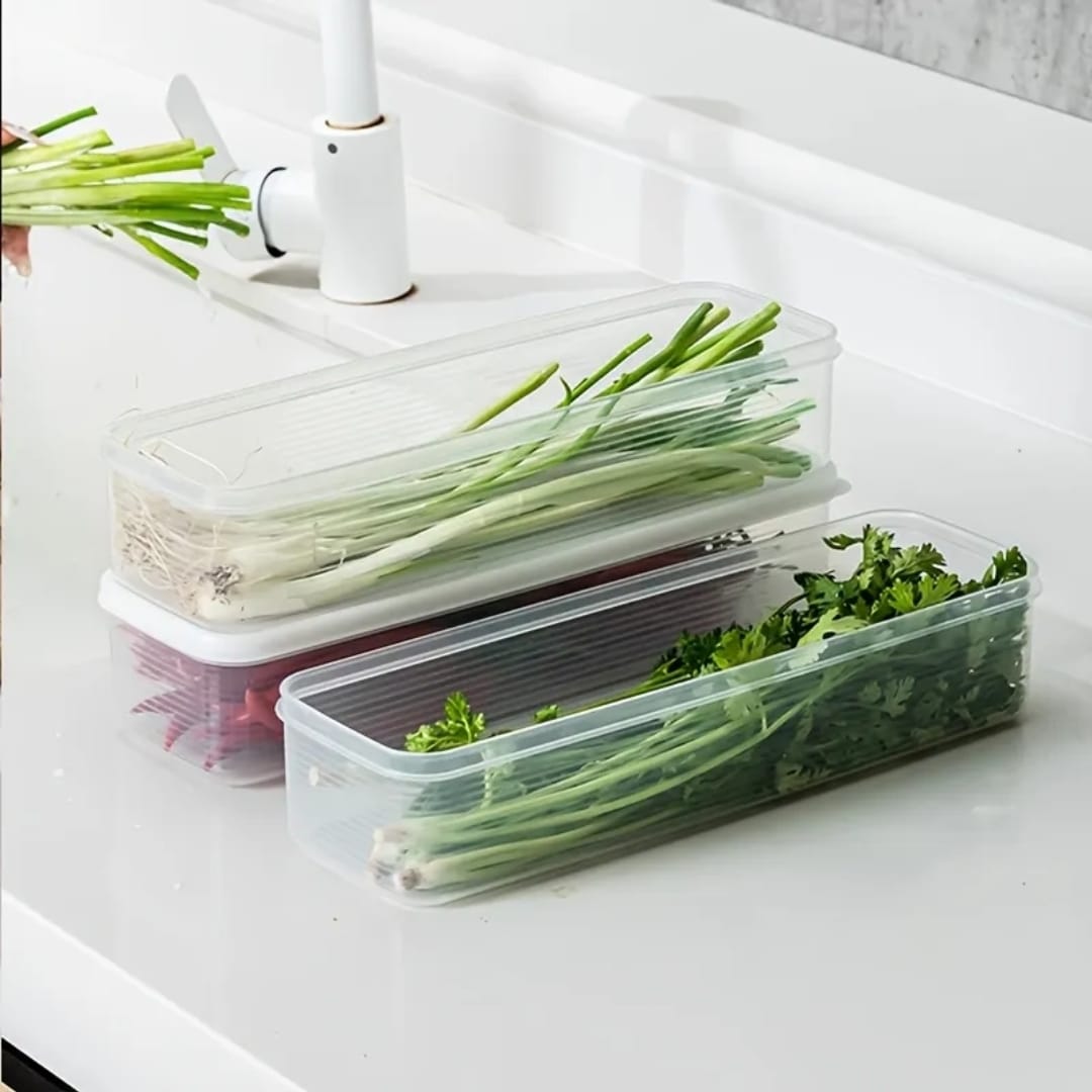 Refrigerator herb storage boxes/ fresh keeping crisper organizer with lid 1pc