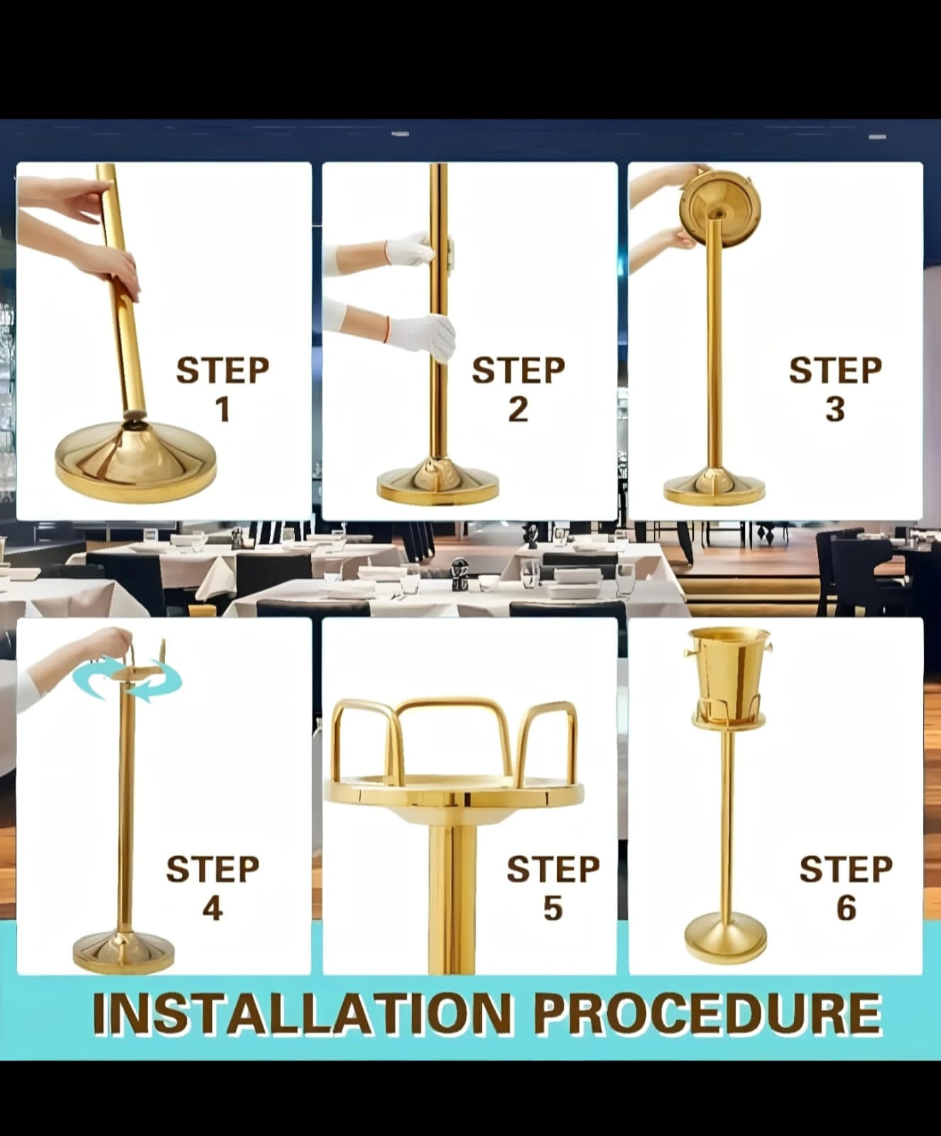 Luxury Champagne / Wine / Beer Ice Bucket Stand 1pc