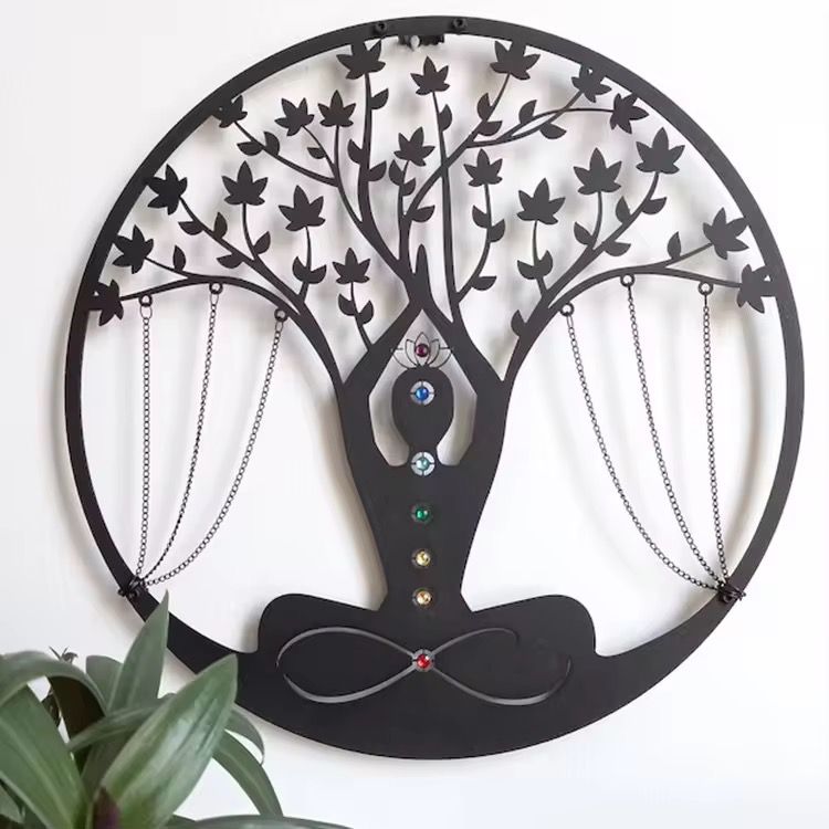 Yoga Meditation Handmade Metal Wall Decor