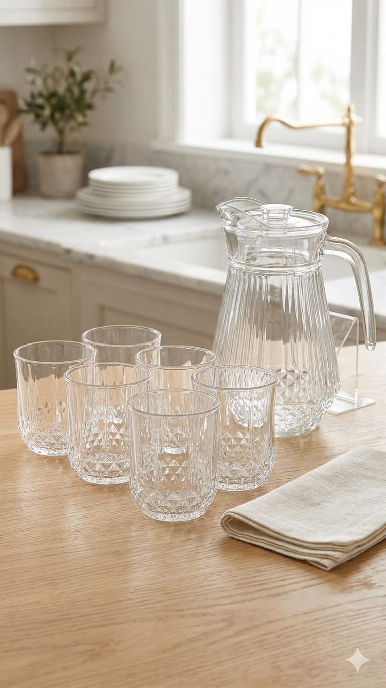 Glass jug +6pc glasses