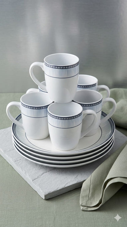 12pc mesh dinner plates and mugs