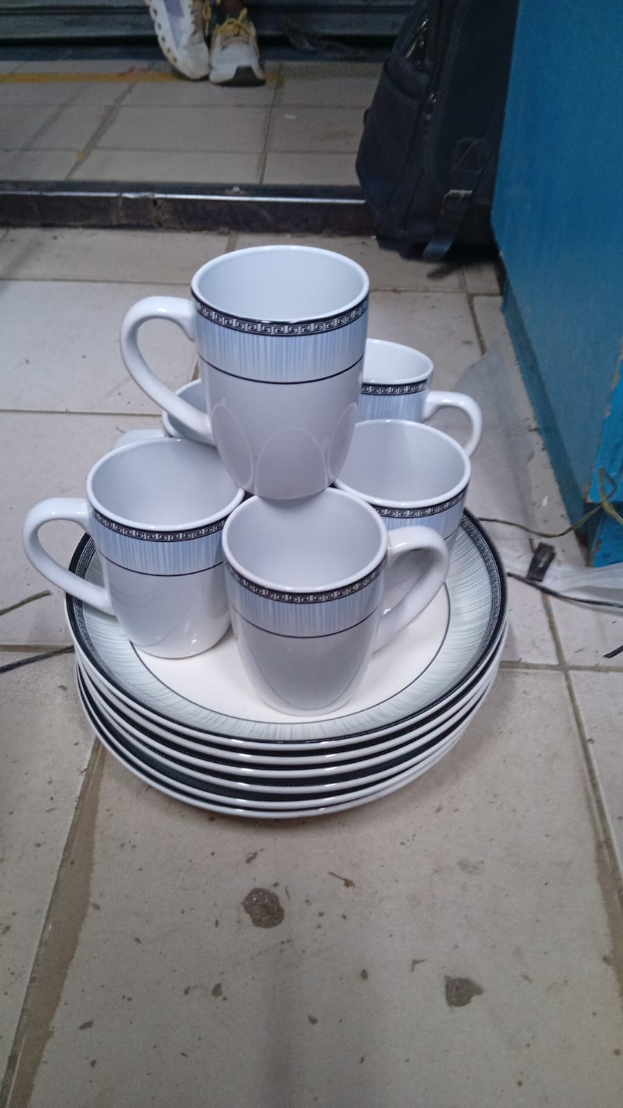 12pc mesh dinner plates and mugs