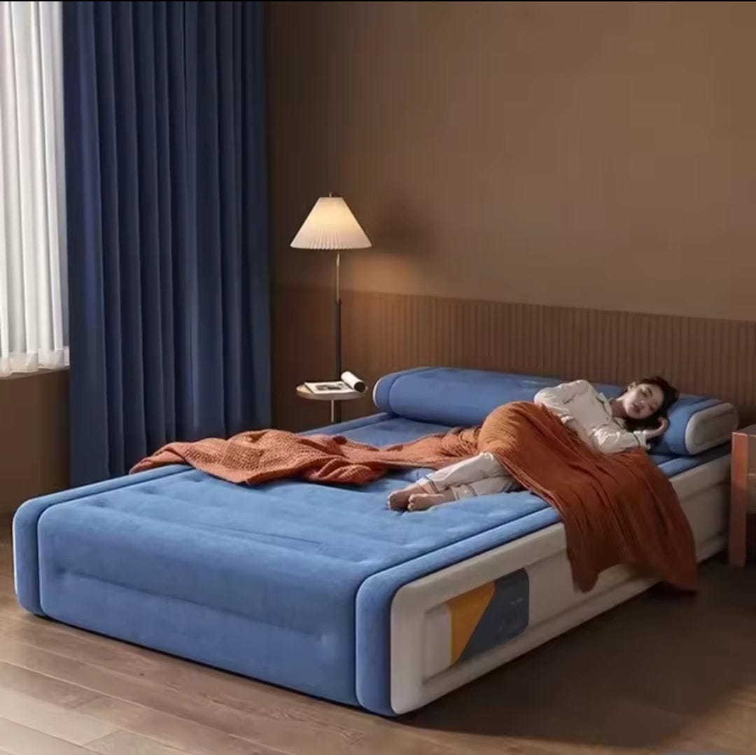 Big size 203*152*36 cm 5*6 inflatable air bed with head rest and inbuilt rechargeable pump