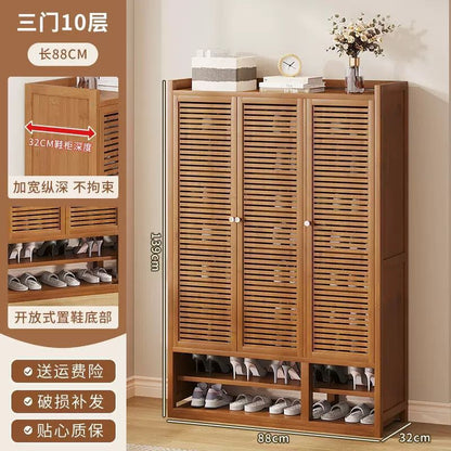10-Tier Bamboo Shoe Cabinet