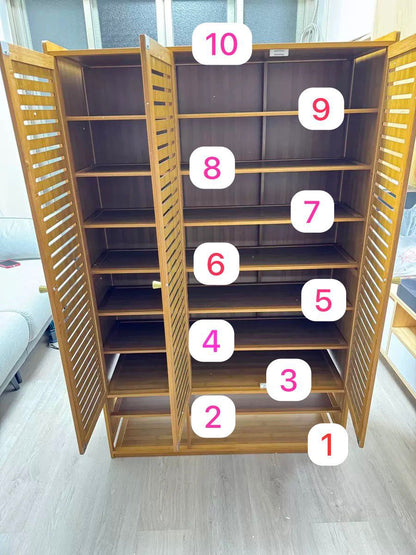 10-Tier Bamboo Shoe Cabinet