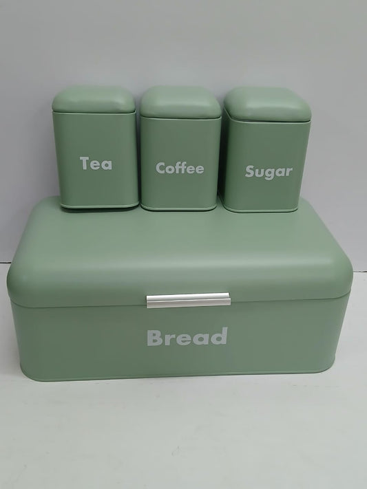 Unique and elegant bread storage bin with 3pcs canisters