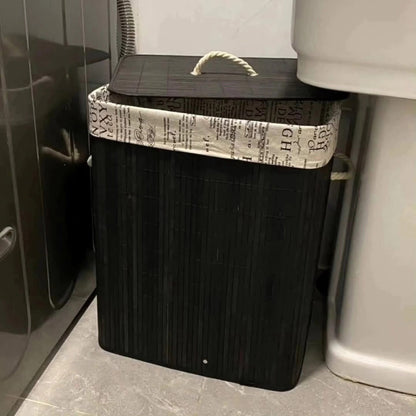 Eco-friendly bamboo laundry basket square