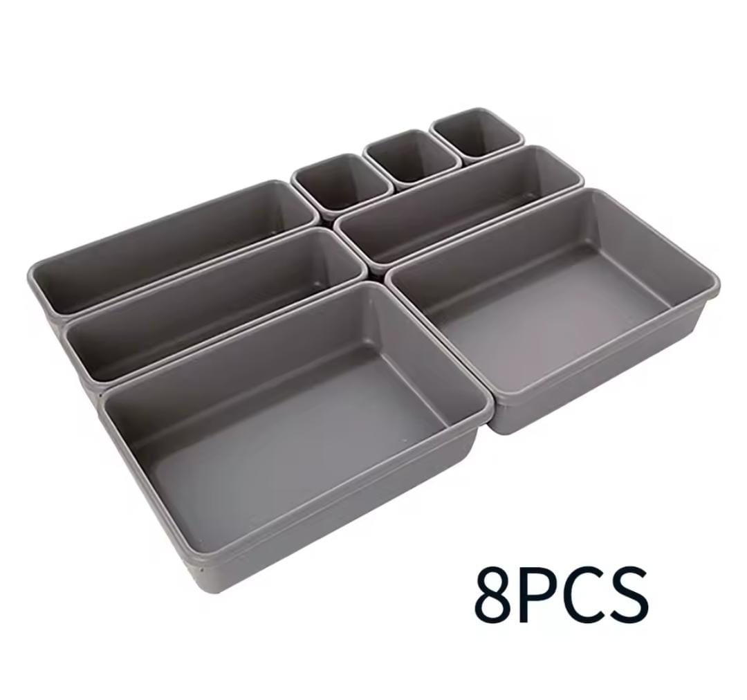 8pcs set Adjustable plastic drawer organiser